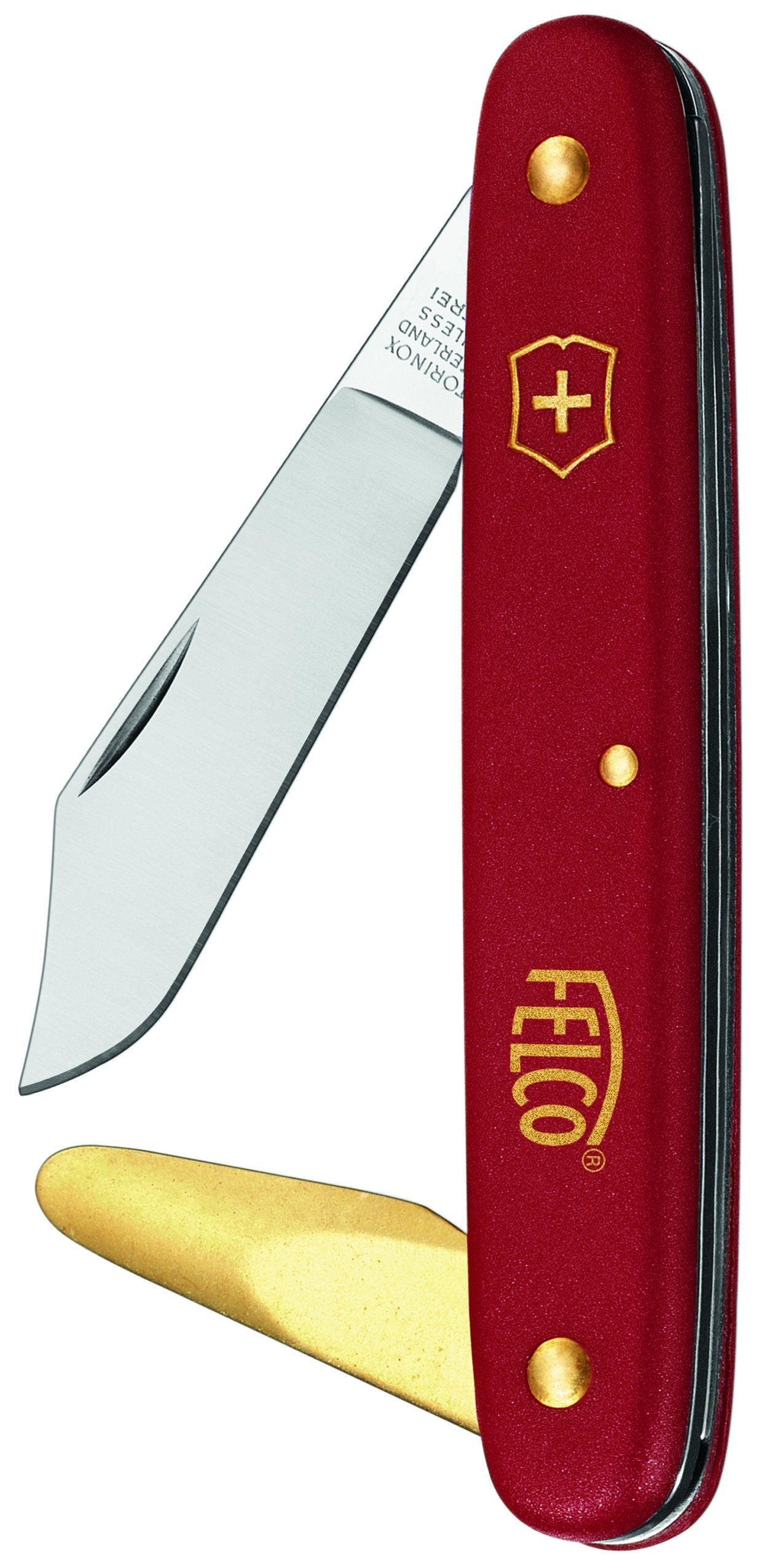 Felco All Purpose Budding Knife Knife Model 39110 32mm Brass Bark Opener 51mm Stainless Blade Nurseries Gardening Grafting Forestry Planting Olive