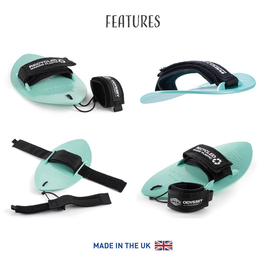 Odyssey Bodysurfing Handplane | 100% Ocean Plastic | Mint Green | Wave Control
