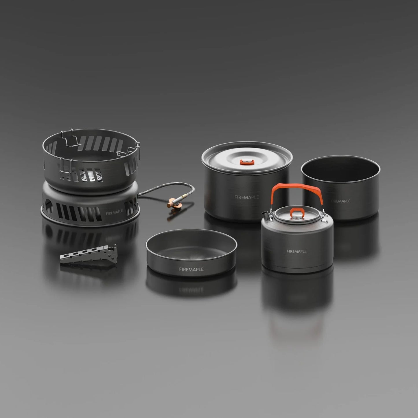Firemaple Cooking Kit with Pots and Pans With Gas Burner