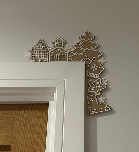 Gingerbread House Door & Light Switch Corner Decoration | Xmas Door Frame Decor | Gingerbread Man Christmas Decoration | Festive Home Decor