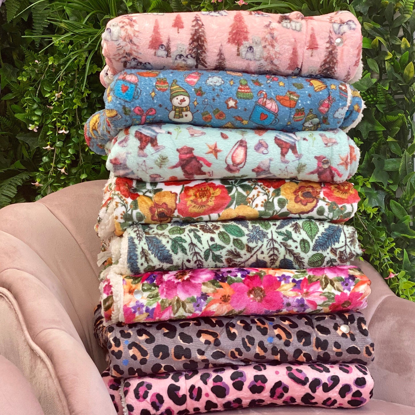 Blushing Leopard Snuggle Blanket