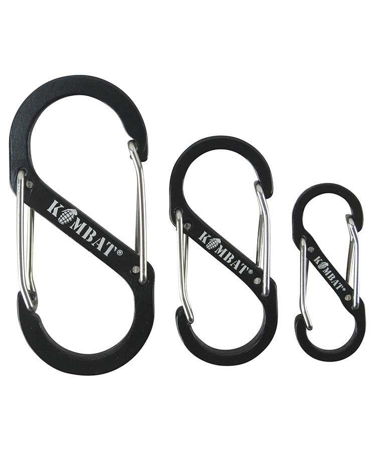 Kombat UK Carabiner set of 3 - Black