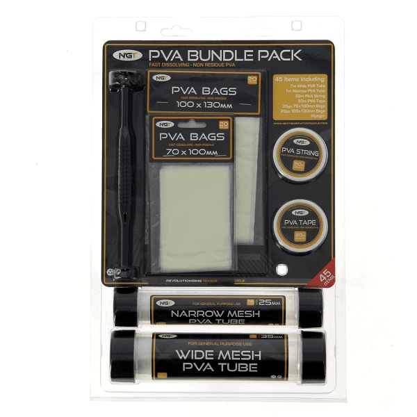 NGT Fishing PVA Bundle Pack - 45pc Complete PVA Set