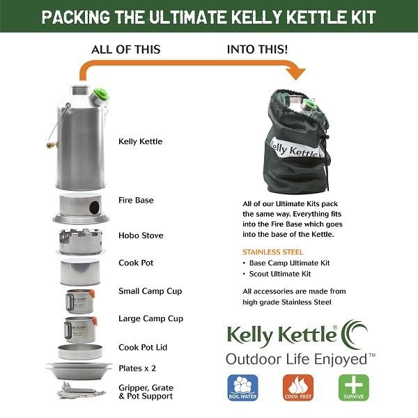 Kelly Kettle Ultimate 'Scout' Kit (Stainless steel) - VALUE DEAL