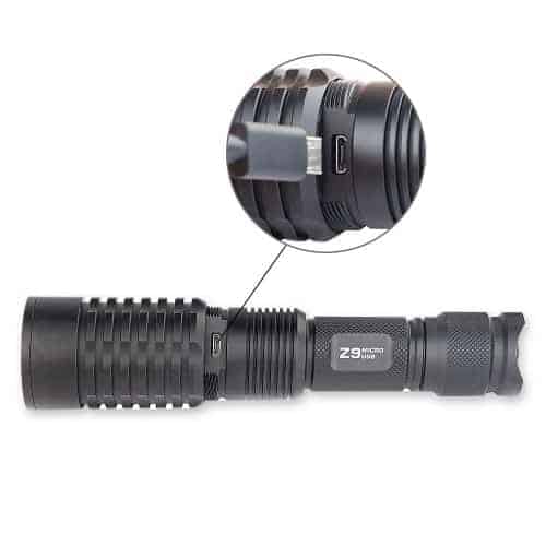 Trust Fire Z9 Zoomable 3 mode Flashlight USB recharge