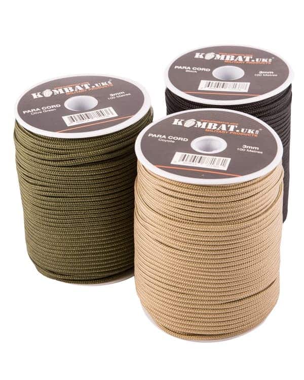 Para Cord 3mm on 100m Reel (Various colours)