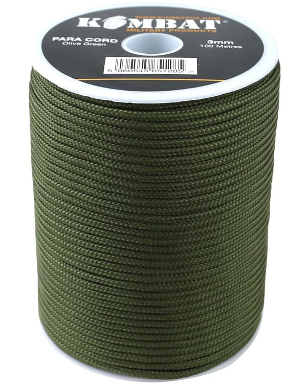 Para Cord 3mm on 100m Reel (Various colours)