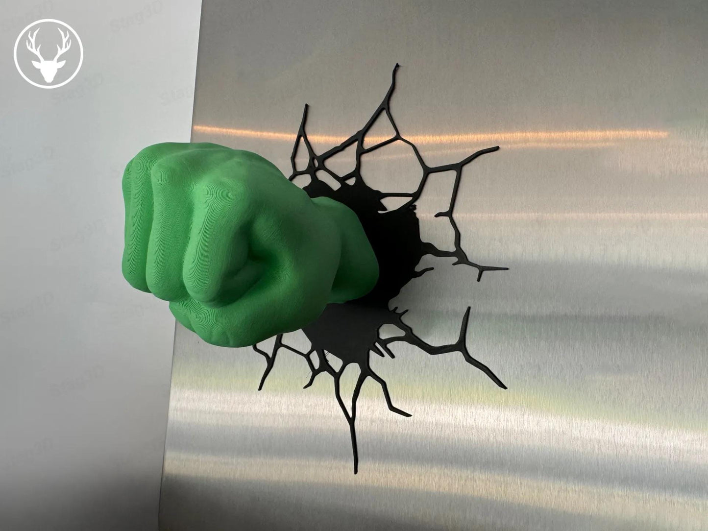 Hulk Smash Wall Decor | 3D Wall Art | Superhero Room Decor | Hulk Fist Wall Mount | Magnetic Mount | Green or Glow In Dark