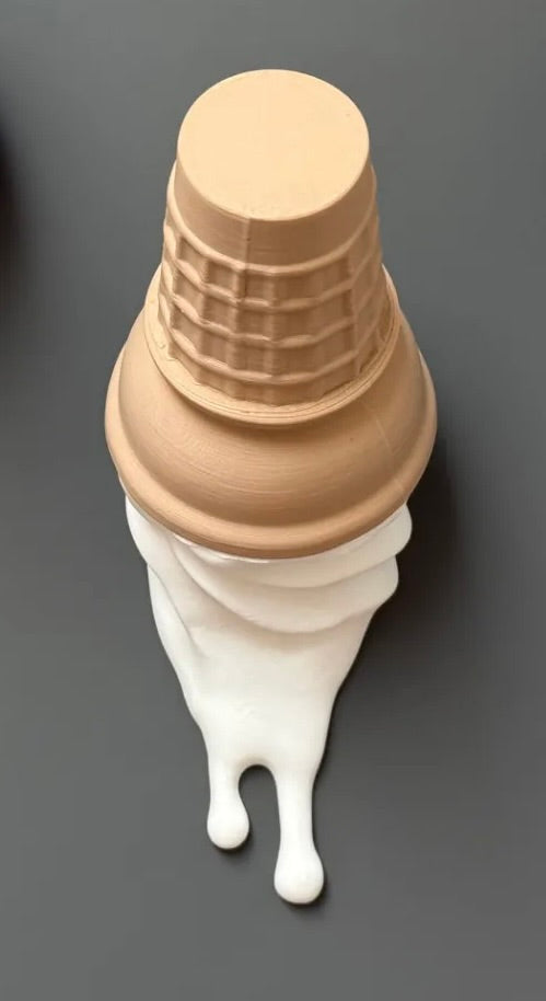 Melting Ice Cream Wall Hook | Fridge Magnet | 3D Printed Home Decor | Colourful Hook Set