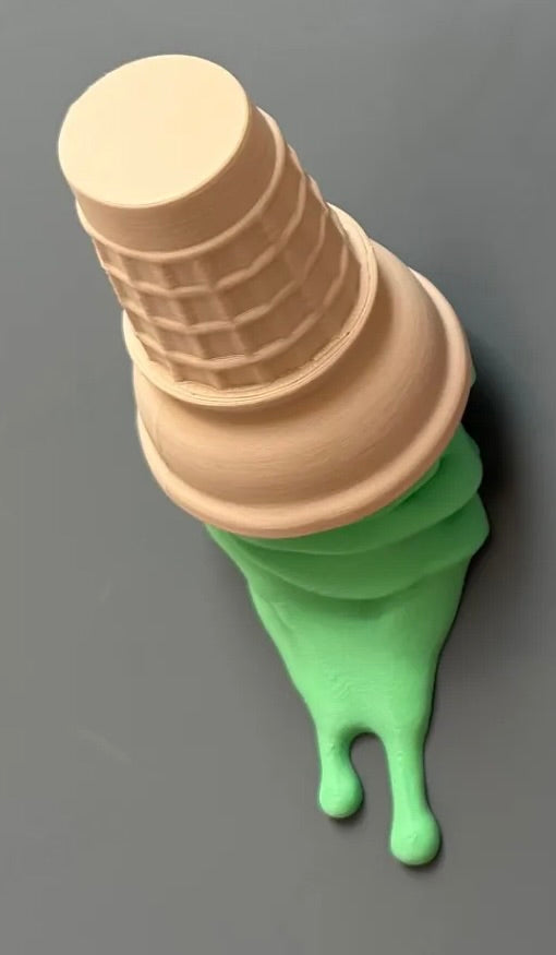 Melting Ice Cream Wall Hook | Fridge Magnet | 3D Printed Home Decor | Colourful Hook Set