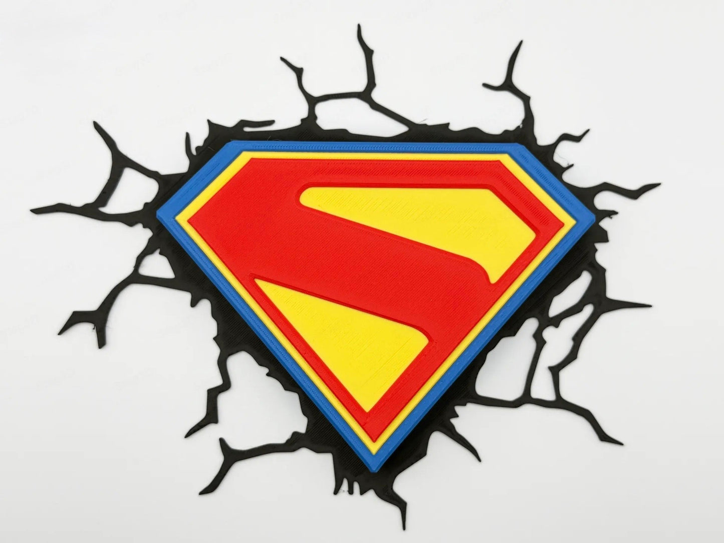 Superman Wall Decor | 3D Wall Art | Superhero Room Decor | Man Of Steel Wall Mount | Magnetic Mount | Screw Mount