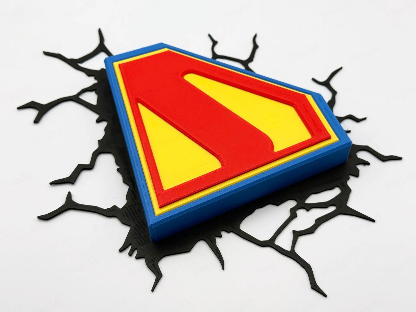 Superman Wall Decor | 3D Wall Art | Superhero Room Decor | Man Of Steel Wall Mount | Magnetic Mount | Screw Mount