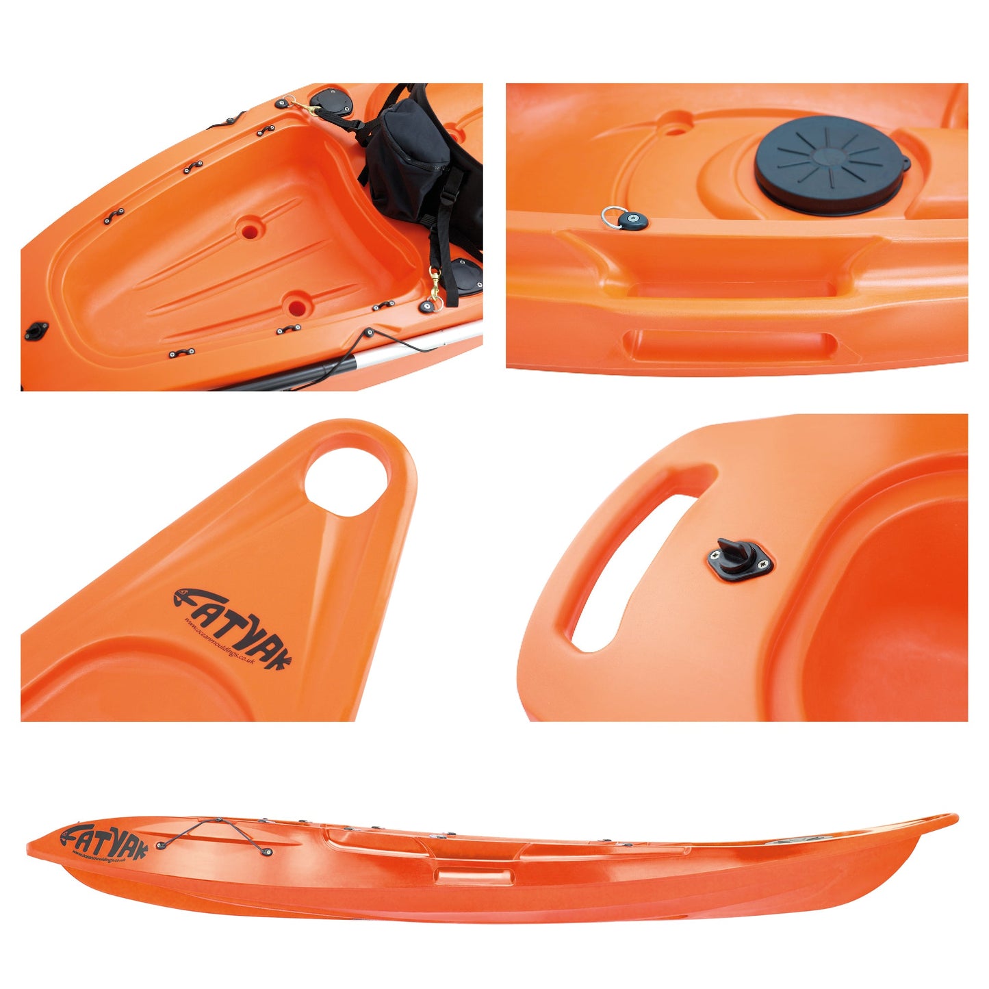 Kaafu Solo Kayak | Plastic Neutral | Orange | Lightweight & Stable