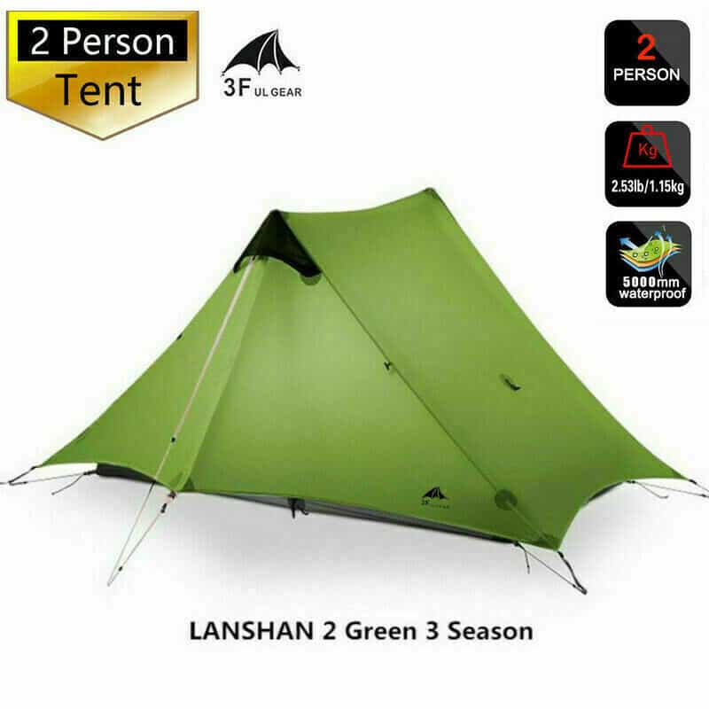 3F UL Gear Lanshan 2 3-Season Tent - Khaki (T Zip) 2026 Version