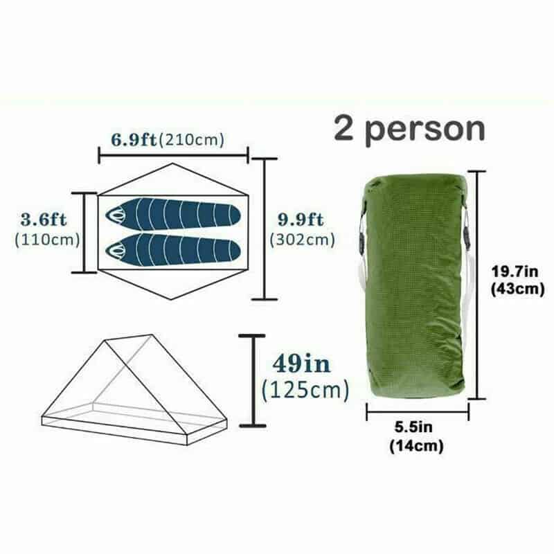 3F UL Gear Lanshan 2 Classic 3-Season Tent - Green (T Zip)
