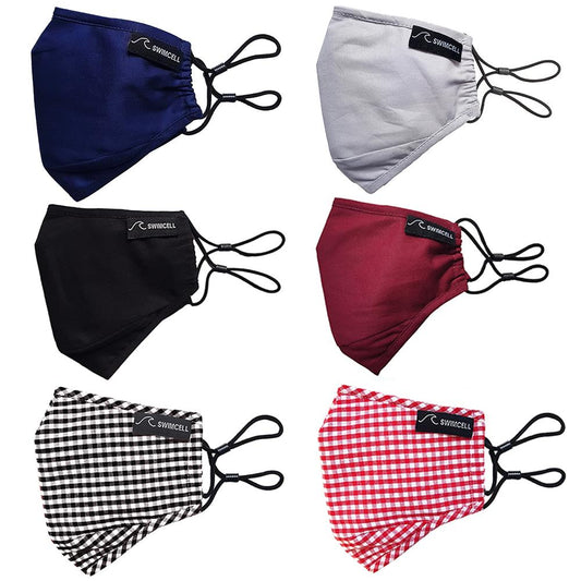 3 Layer Cotton Face Masks. 2 Pack. With 4 Filters