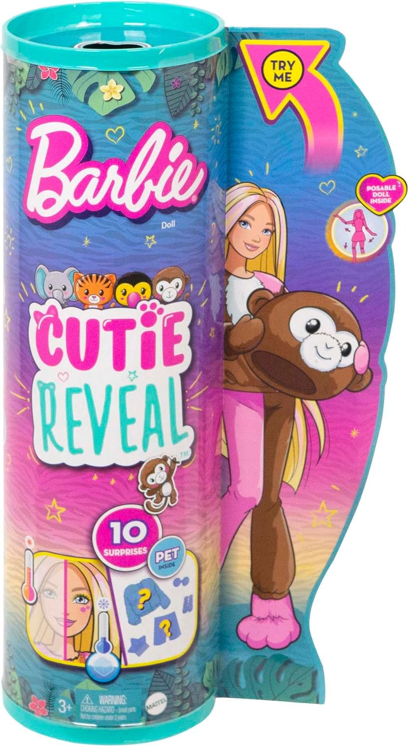 Barbie Cutie Reveal Doll with Monkey Plush Costume