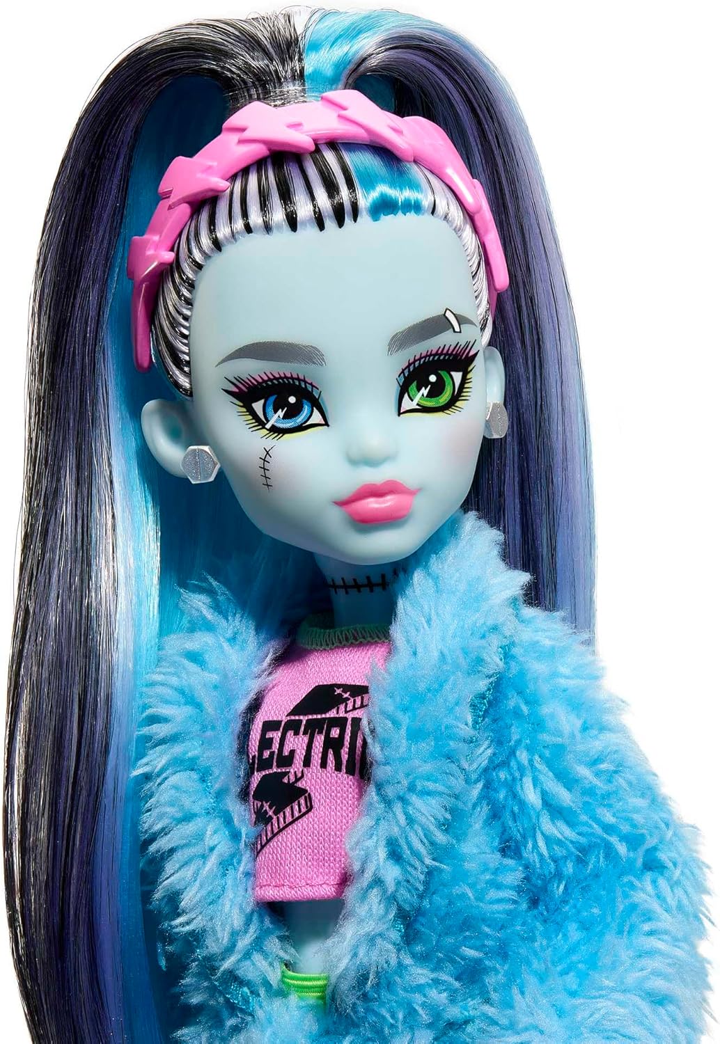Monster High Doll and Sleepover Accessories, Frankie Stein Doll with Pet Dog Watzie