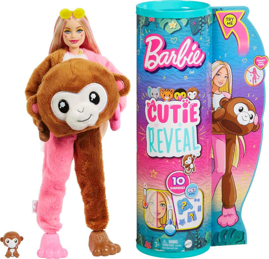 Barbie Cutie Reveal Doll with Monkey Plush Costume