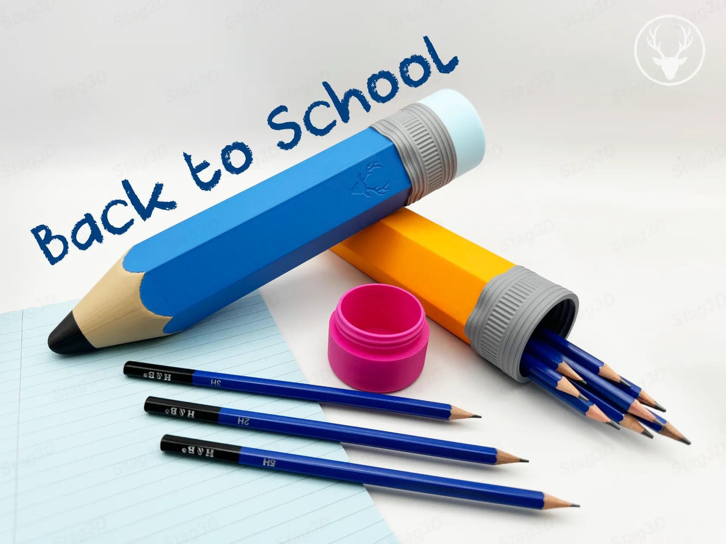 Giant Pencil-Shaped 3D Printed Pencil Case | Fun & Unique Stationery Storage | Back to School | Teachers Present