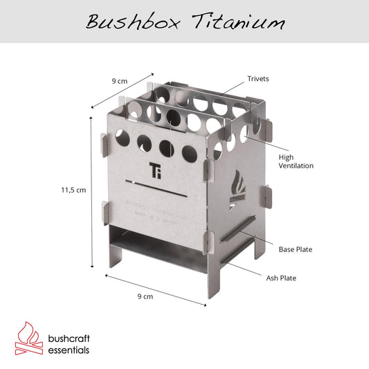BE Bushbox Titanium Outdoor Pocket Stove