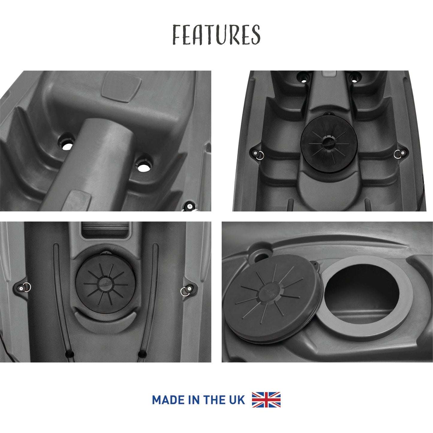 Mahee Eco Tandem Kayak | 100% Ocean Plastic | Black | Stable & Durable