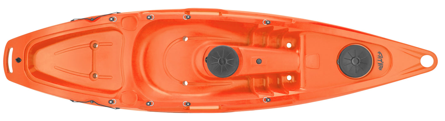 Kaafu Solo Fishing Kayak | Plastic Neutral | Orange | Complete Package