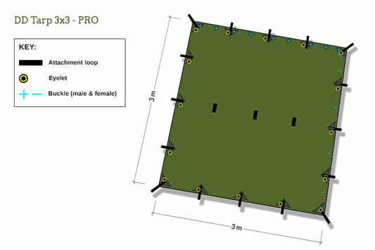 DD Hammocks Tarp 3x3 Pro - Olive Green