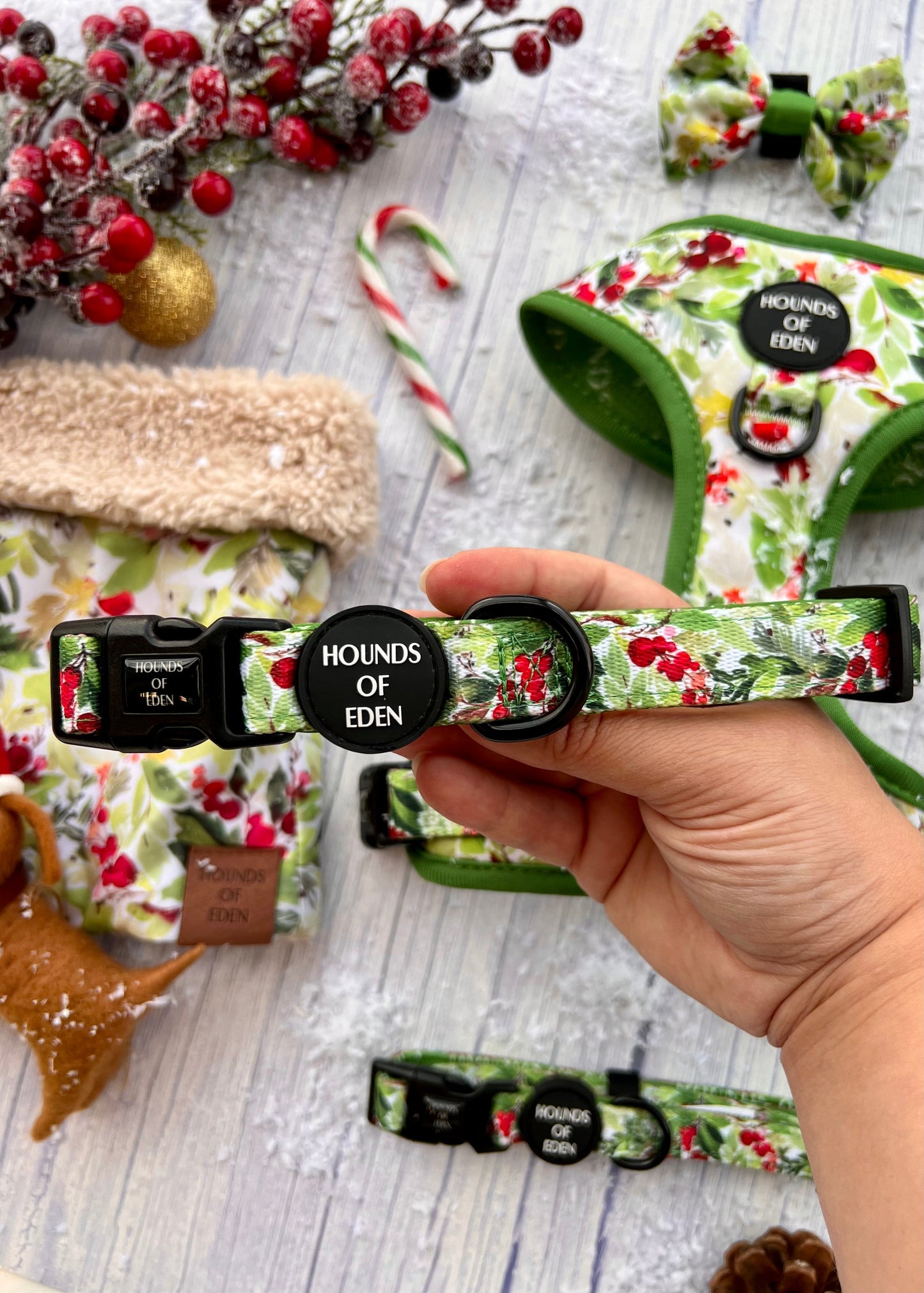 Winter Spruce & Berries Dog Snood