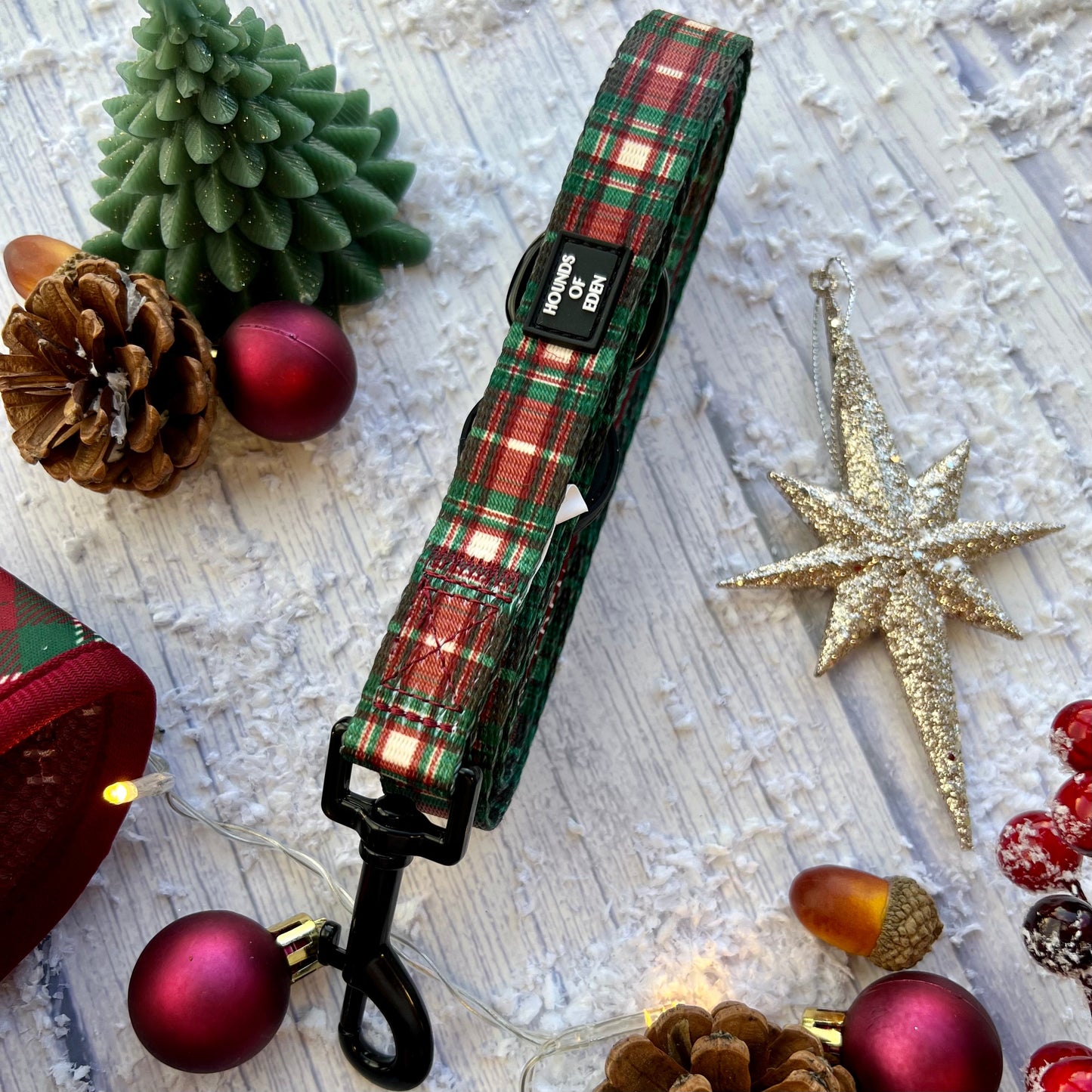 Tartan Me Up - Red & Cream Tartan Design Dog Collar