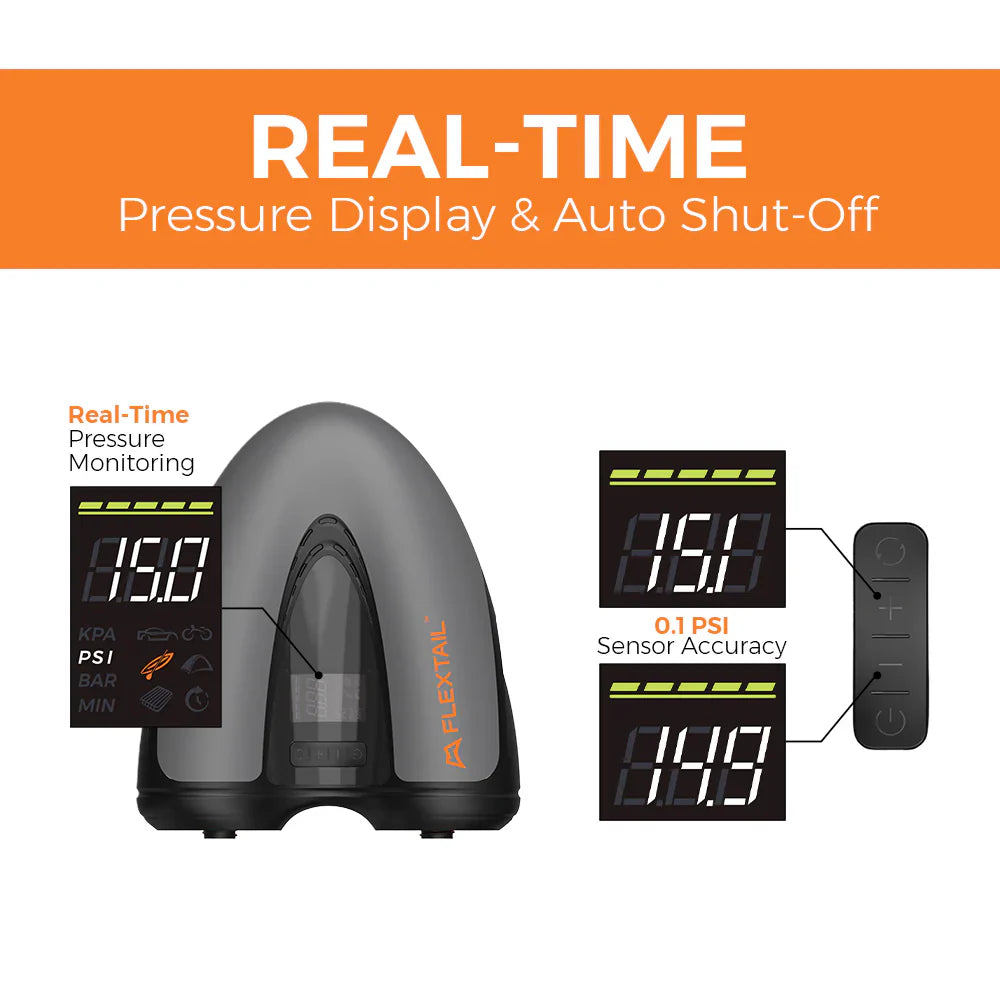 Flextail Gear EVO SUP PUMP PRO -45PSI & 8000mAh Built-in Battery SUP & Tire Pump