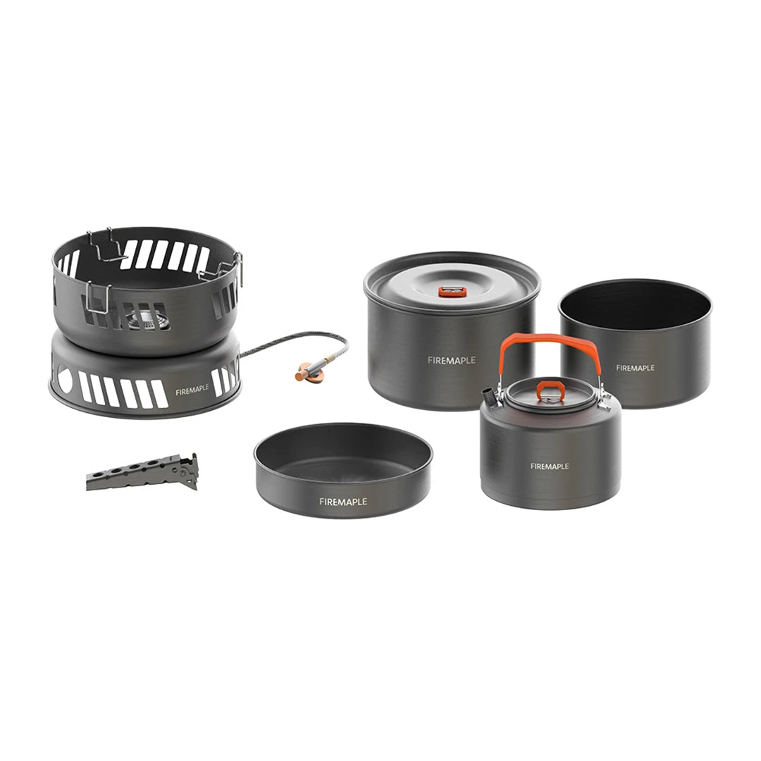 Firemaple Cooking Kit with Pots and Pans With Gas Burner