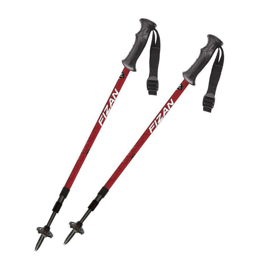 Fizan Explorer – Red  3 Part Hiking  Poles (Pair)