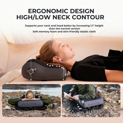 Flextail ZERO Pillow - B Shape Inflatable Camping Air Pillow (Thick Version)