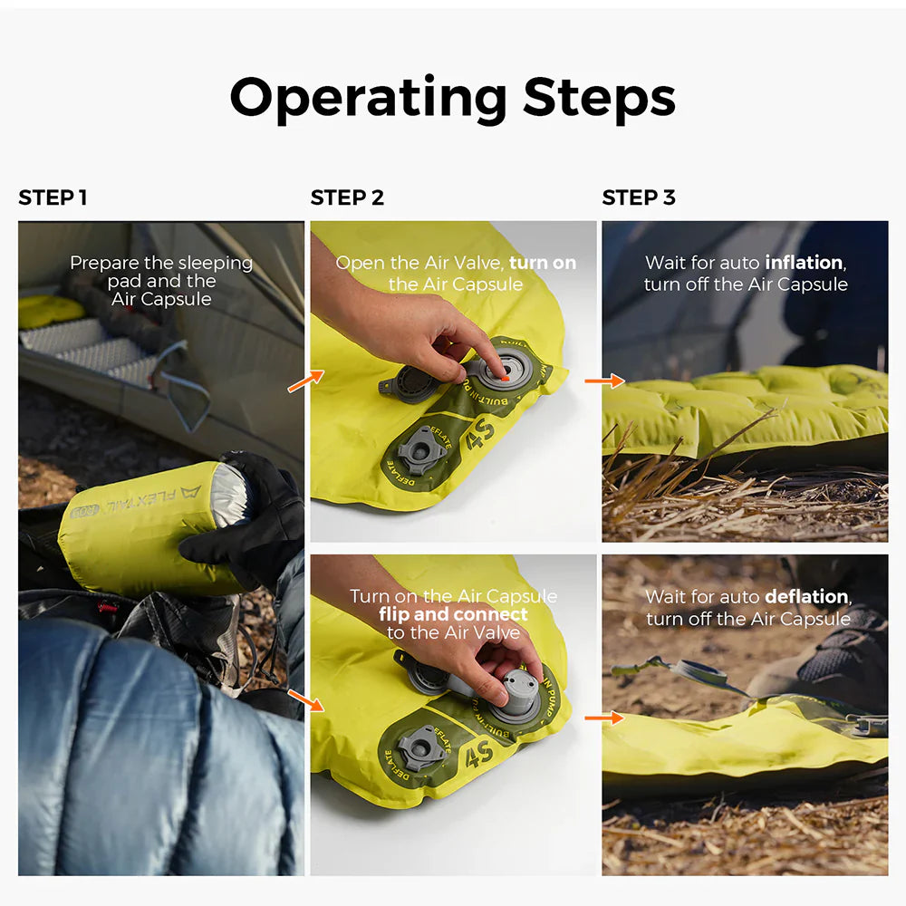 Flextail Gear Tiny Sleeping Pad R03 AVS - 3.5 R-Value 3 Season Sleeping Pad with Pump (Regular)