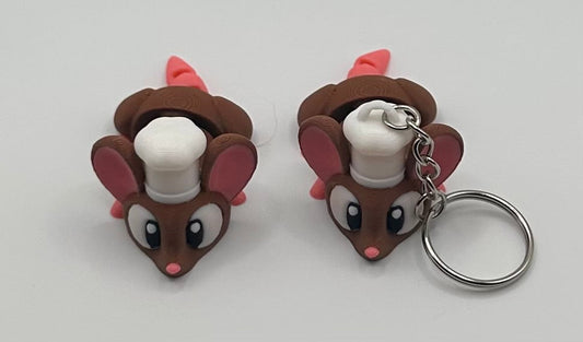 3D Printed Flexi Chef Mouse | Articulated Fidget Toy | Cute Desk Buddy | Keychain | Keyring Gift for Mouse Lovers