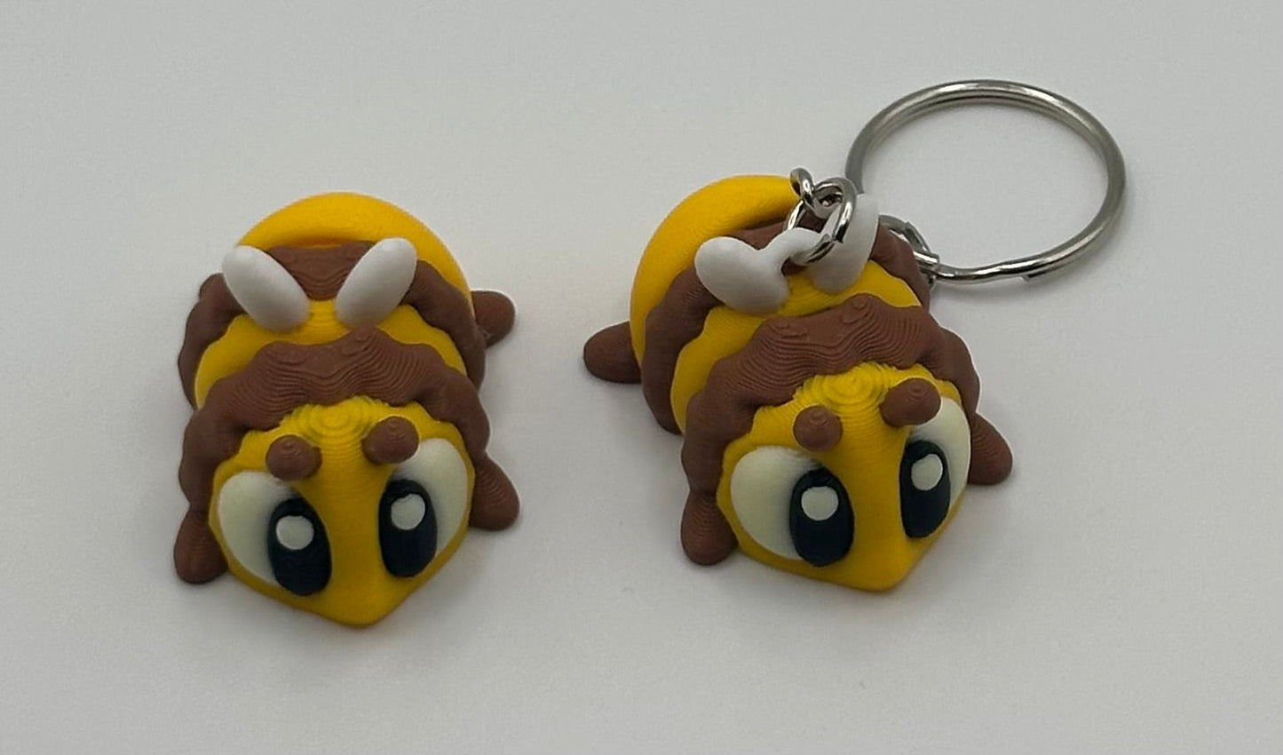 3D Printed Flexi Honey Bee | Articulated Fidget Toy | Cute Desk Buddy | Keychain | Beehive Set | Keyring Gift for Bee Lovers