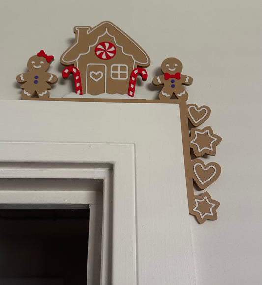 Gingerbread Man Door Corner Decoration | Xmas Door Frame Decor | Gingerbread Man Christmas Decoration | Festive Home Decor