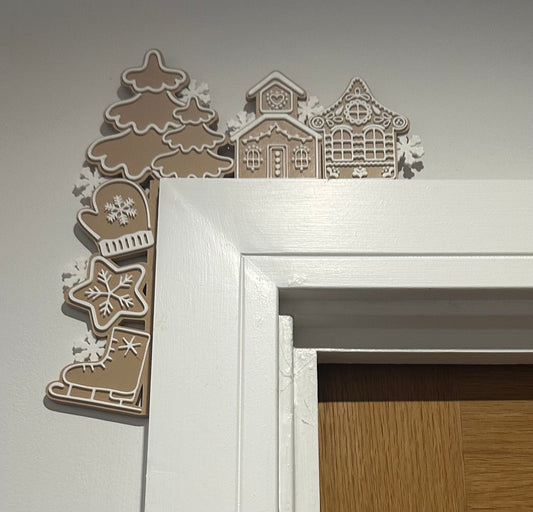Gingerbread House Door & Light Switch Corner Decoration | Xmas Door Frame Decor | Gingerbread Man Christmas Decoration | Festive Home Decor