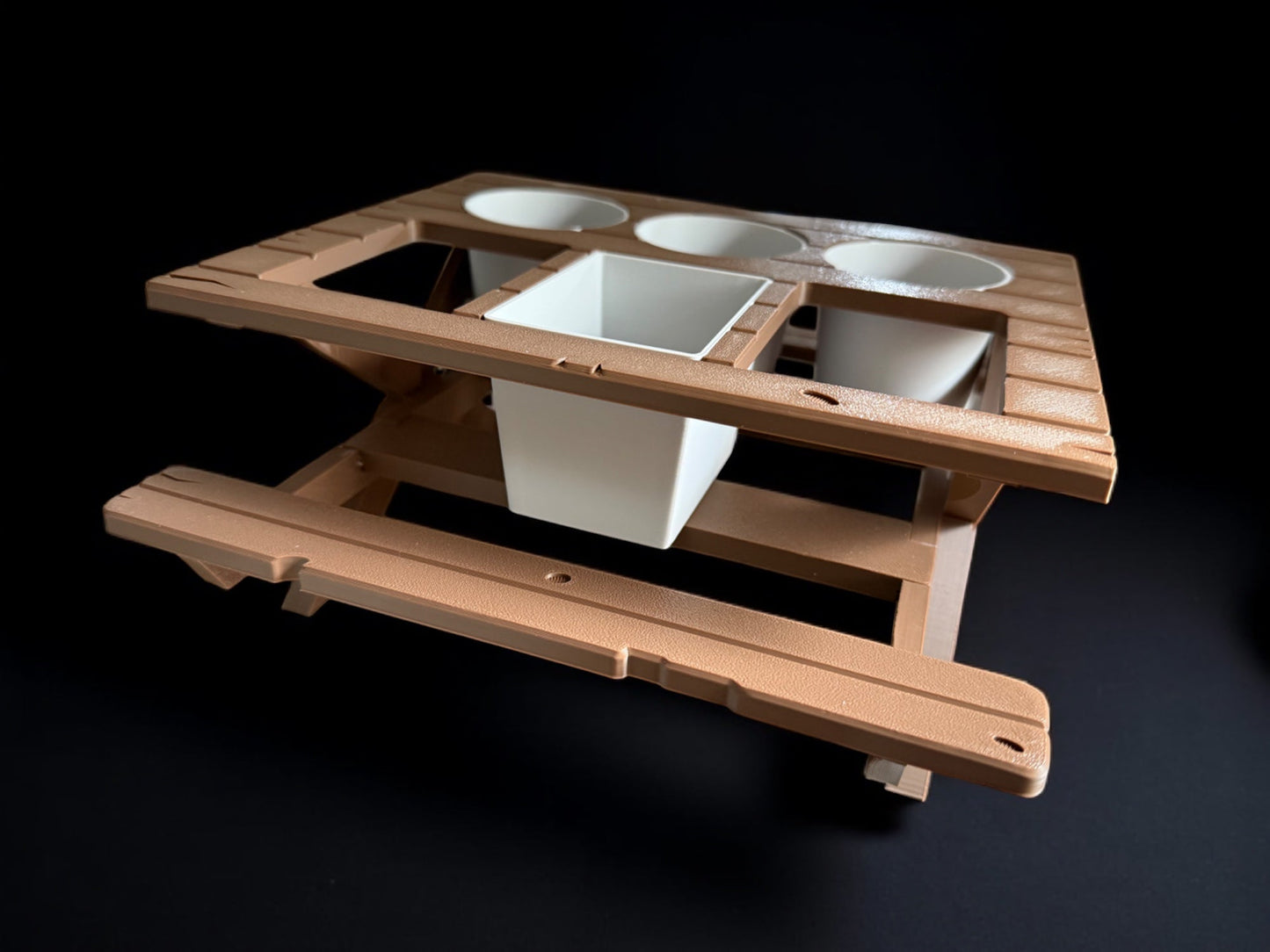 BBQ Picnic Table Sauce and Spice Rack | BBQ Gift | Garden Decor | BBQ Utilities | Outdoor Dining | Optional Dipping & Olive Pots | Gift For Dad