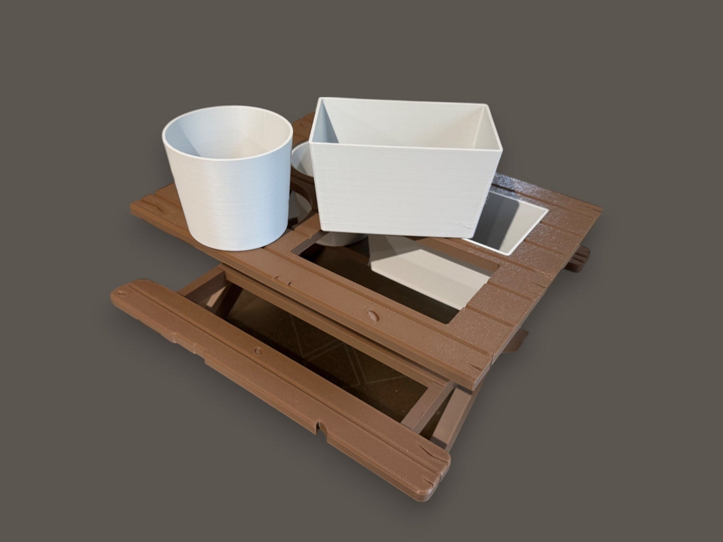 BBQ Picnic Table Sauce and Spice Rack | BBQ Gift | Garden Decor | BBQ Utilities | Outdoor Dining | Optional Dipping & Olive Pots | Gift For Dad