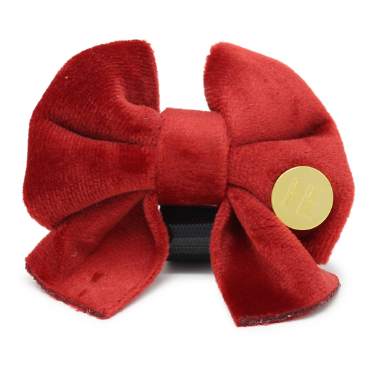 Ruby Red Velvet Sailor Bow Tie