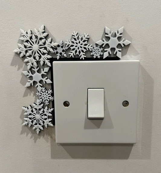 3D Printed Snowflake Light Switch Frame | Christmas Home Decor | Festive Wall Decoration | Winter Room Accent