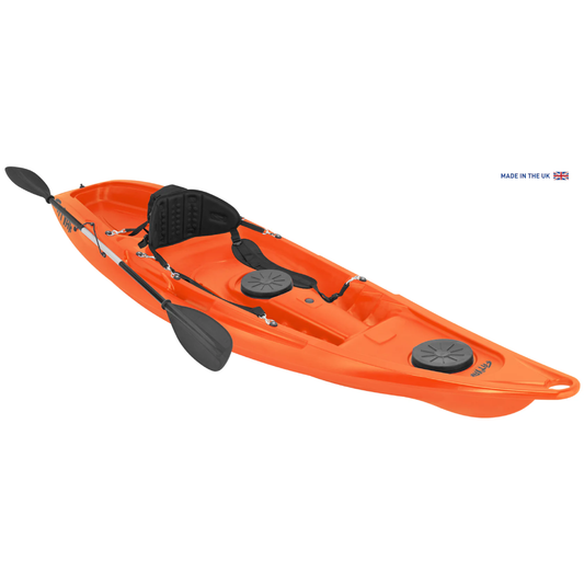 Kaafu Solo Fishing Kayak | Plastic Neutral | Orange | Complete Package