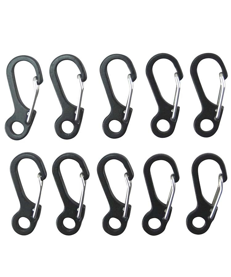 Kombat Paracord Carabiners Metal - 10 Pack - Black