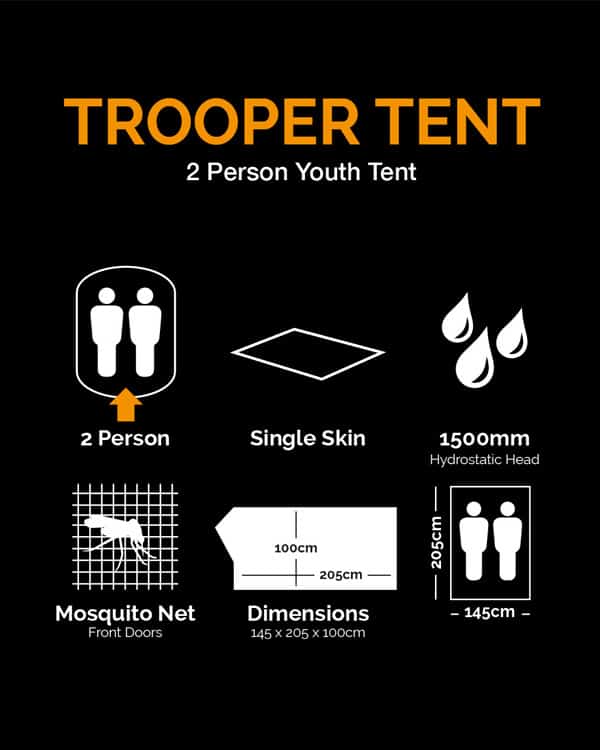 Kombat UK Trooper Tent - Single Skin 2-Person (BTP)