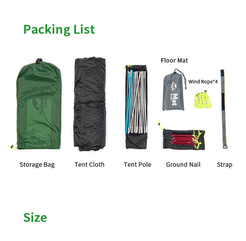 Naturehike Bear-UL2 2 Man Tent (Green) 20D