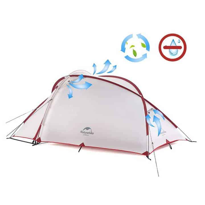Naturehike Hiby 2-3 Person Tent (Grey/Red)