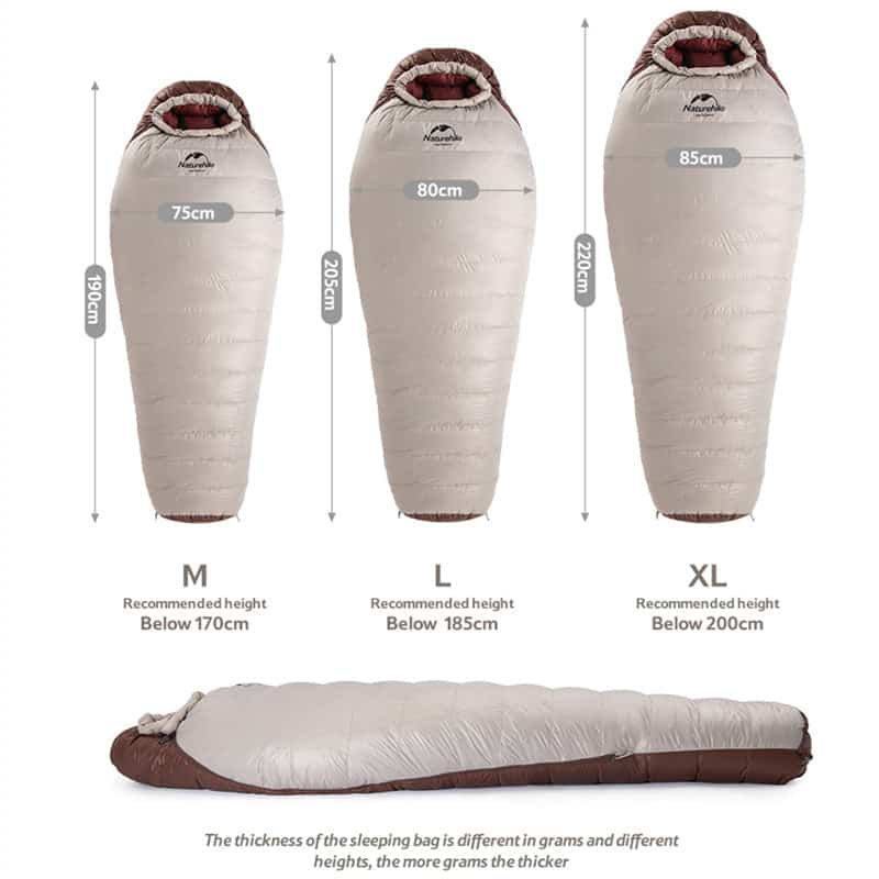 Naturehike Snowbird Mummy duck down winter Sleeping Bag (Various Sizes and Ratings )