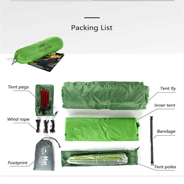 Naturehike Star-River 2 Lightweight 2-Man Tent With Mat (Various Colours)